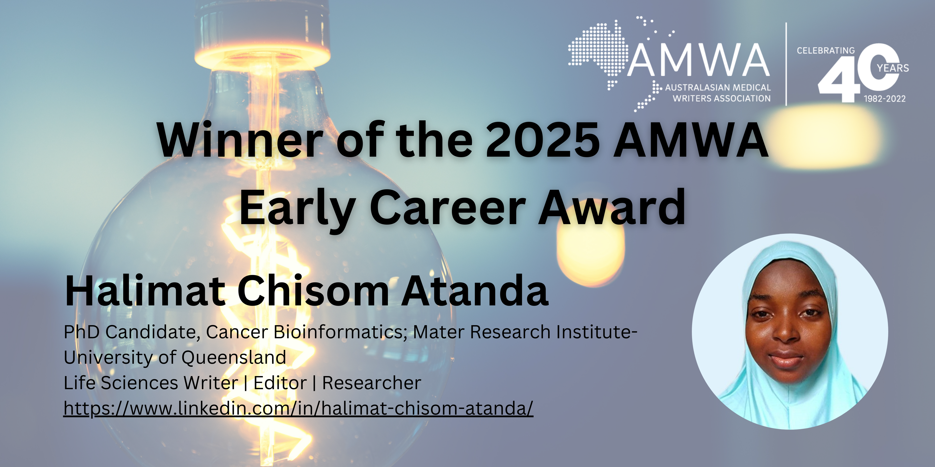 AMWA Early Career Award Winner 2025!